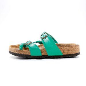 Birkenstock Mayari Green Birkenbuc Lightweight Flat Toe Loop Sandals - Women's 6